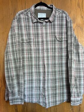 NorthCrest Plaid Cotton Button-Down Shirt in Brown and Red